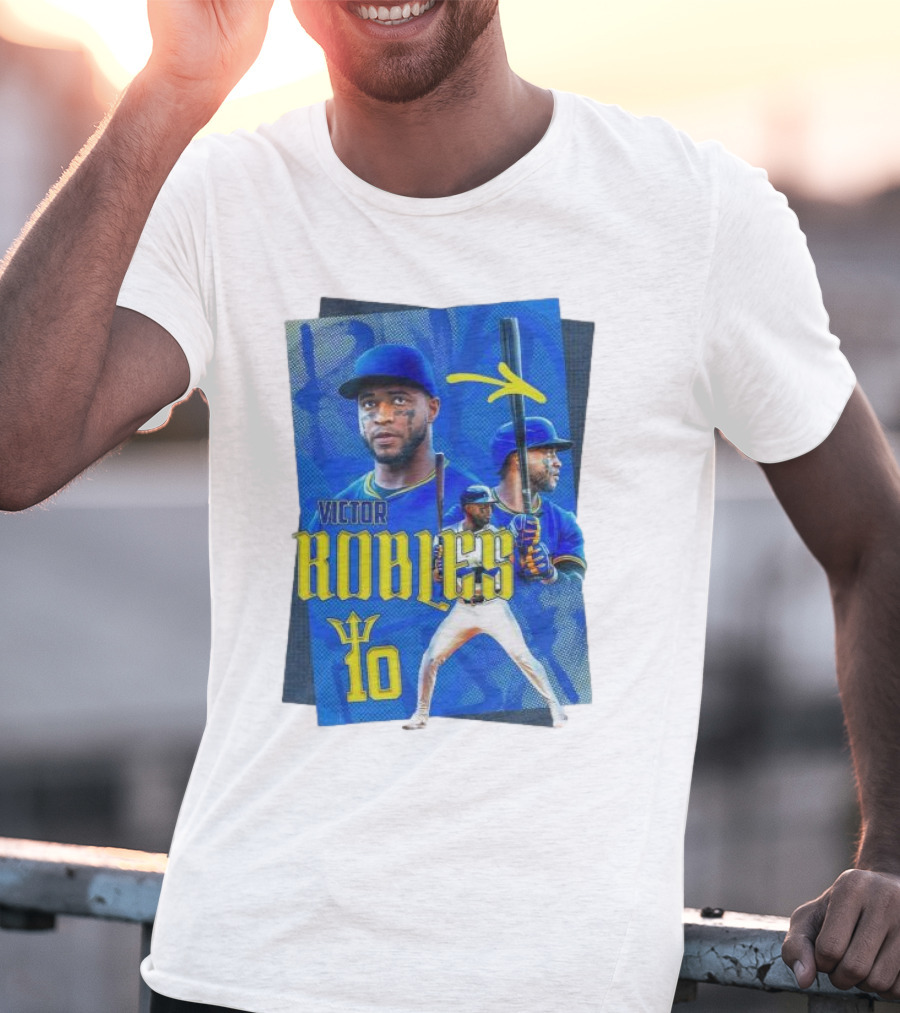 Victor Robles Baseball Player Blue And Yellow T-Shirt