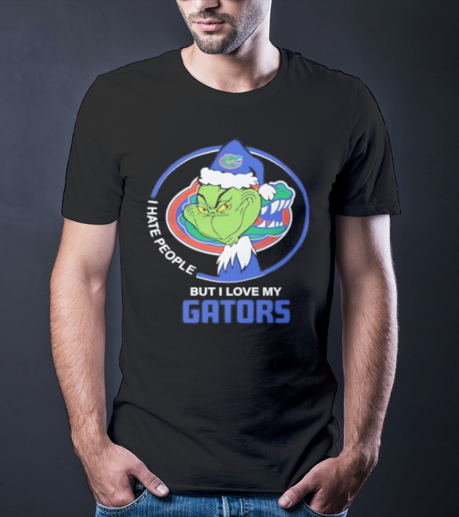 I Hate People But I Love My Gators Grinch Christmas T-Shirt