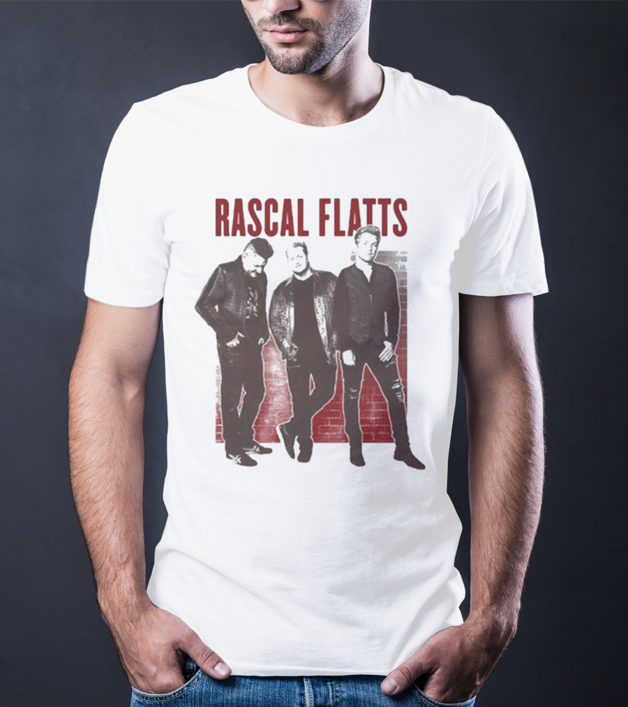 Rascal Flatts Band Photo Brick Wall Background T-Shirt