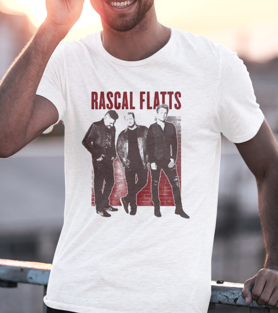 Rascal Flatts Band Photo Brick Wall Background T-Shirt