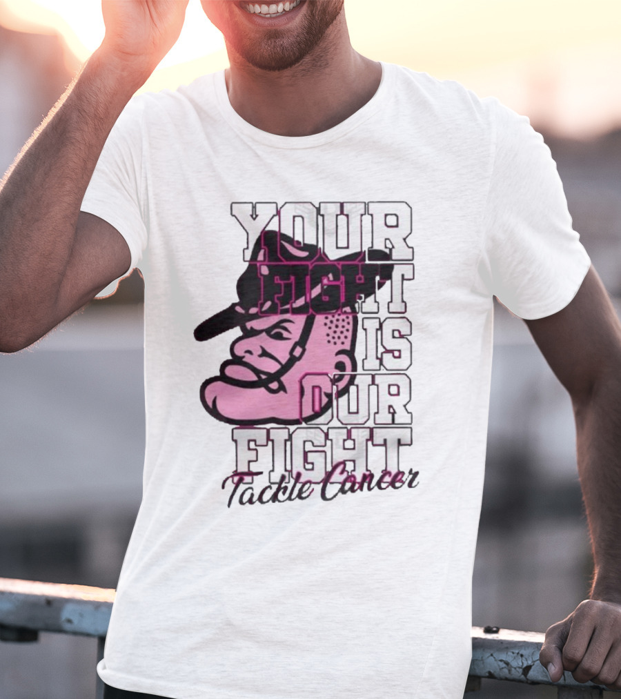 Texas A&M Aggies Your Fight Is Our Fight Tackle Cancer Vintage Football Helmet T-Shirt