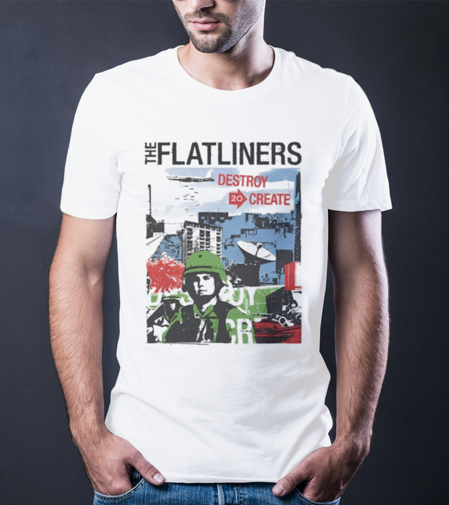 The Flatliners Destroy 20 Create Album Cover Soldier And Cityscape T-Shirt