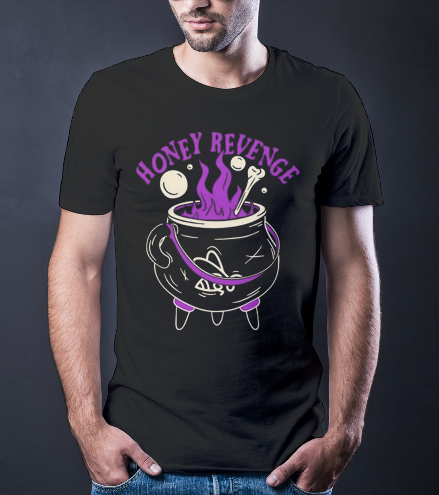 Honey Revenge Bubbling Cauldron With Bone And Flames T-Shirt