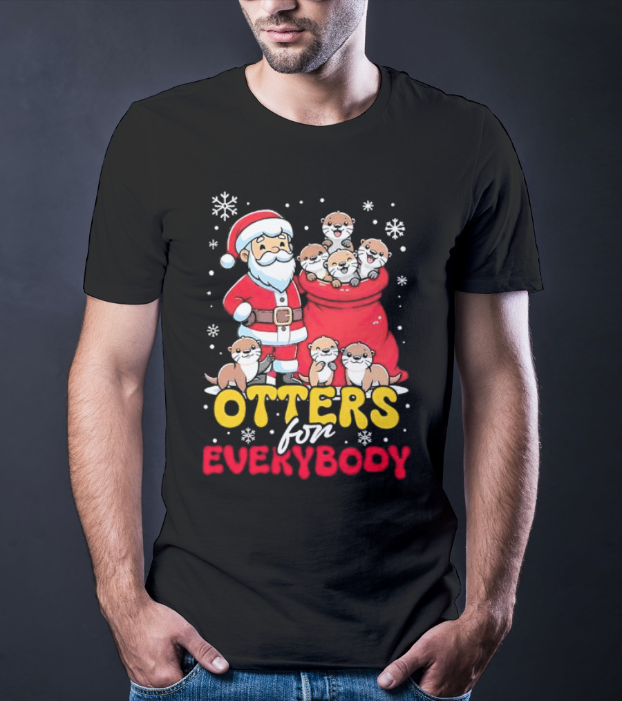 Otters For Everybody Santa Claus Christmas T-Shirt