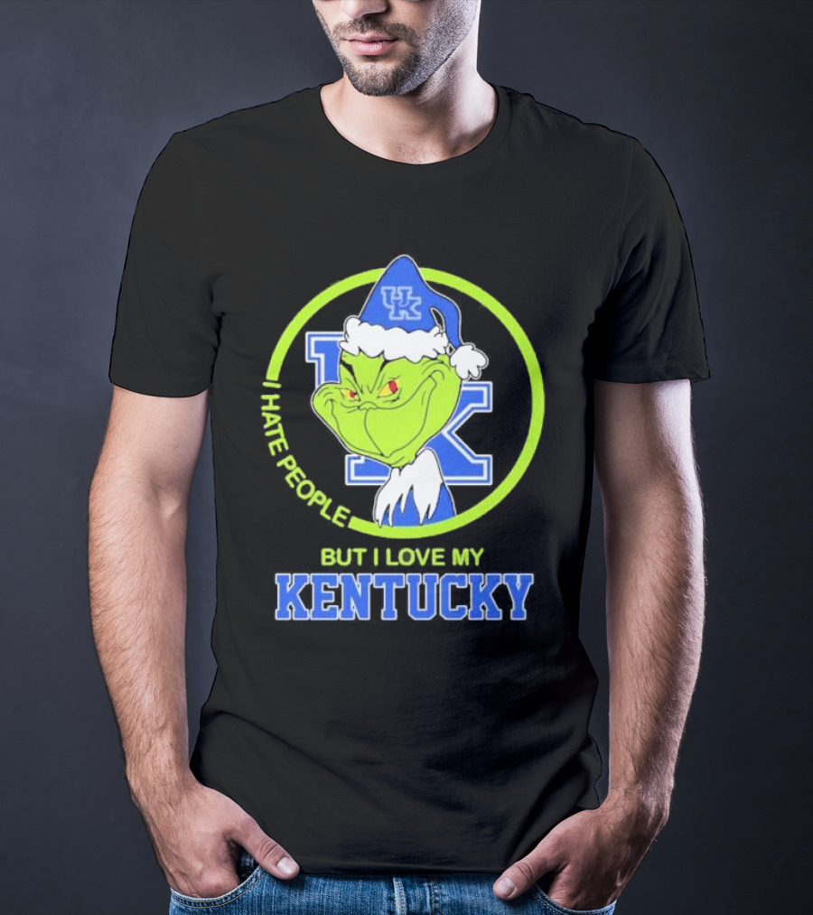 Kentucky Wildcats Grinch I Hate People But I Love My Kentucky T-Shirt