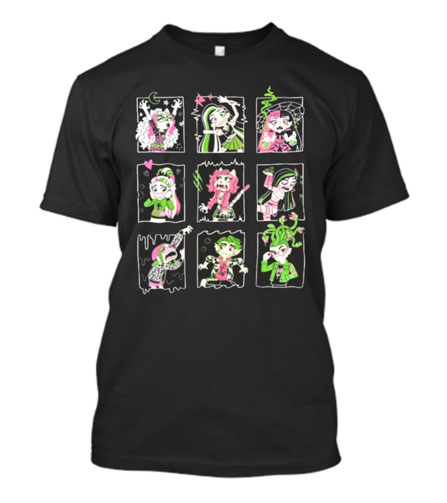 Monster High Anonymous Characters Neon Portrait Collection T-Shirt