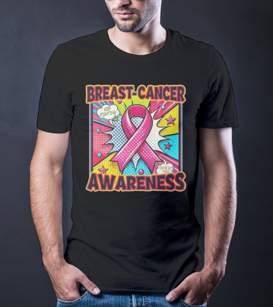 Breast Cancer Awareness Keep Fighting Pink Ribbon You've Got This Vintage Pop T-Shirt