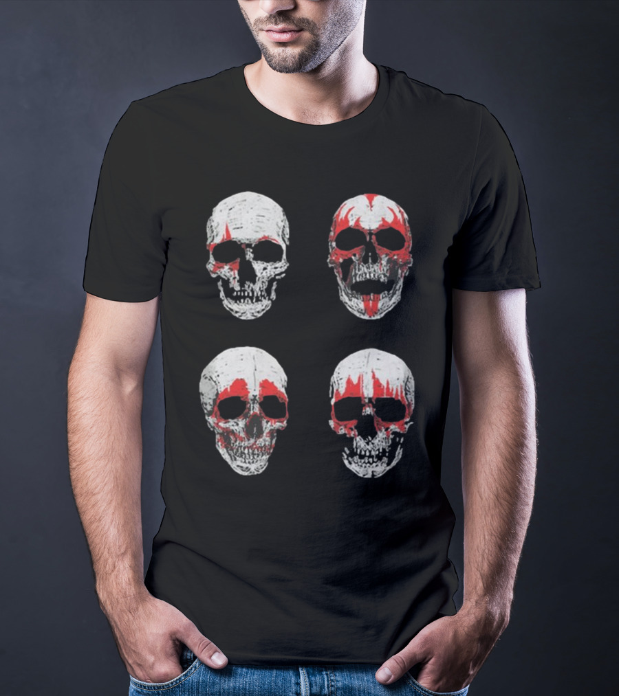 Glow In The Dark Skulls Hotter Than Hell Red Accents T-Shirt