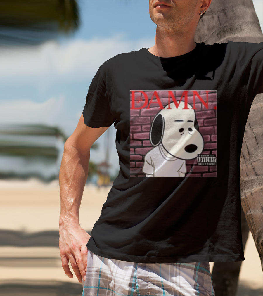 Damn. Snoopy Parental Advisory Brick Wall T-Shirt