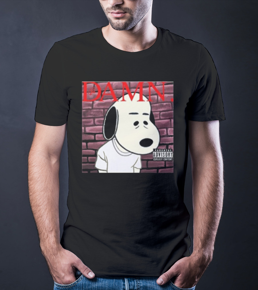Damn. Snoopy Parental Advisory Brick Wall T-Shirt