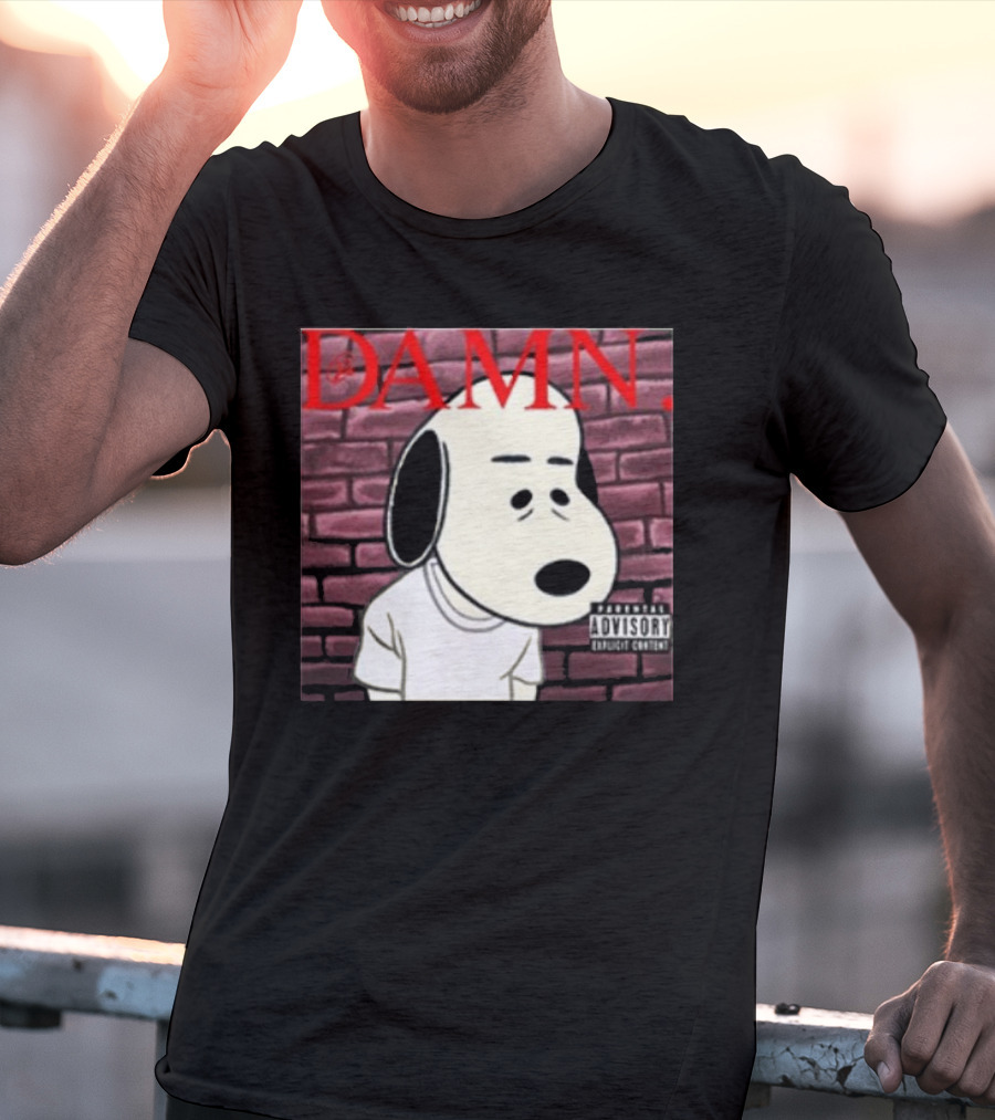 Damn. Snoopy Parental Advisory Brick Wall T-Shirt