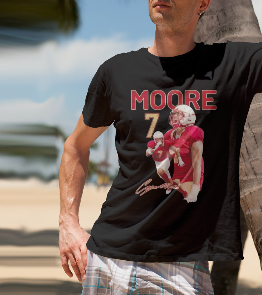 Cazeem Moore 7 Elon Phoenix Player Signature Football Jersey T-Shirt