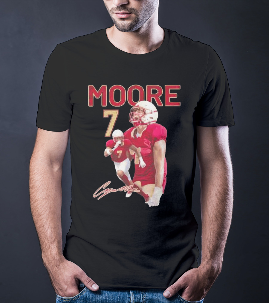 Cazeem Moore 7 Elon Phoenix Player Signature Football Jersey T-Shirt