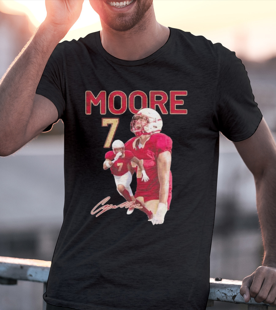 Cazeem Moore 7 Elon Phoenix Player Signature Football Jersey T-Shirt