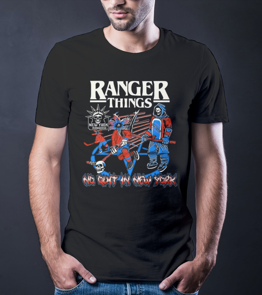 Ranger Things New York Rangers No Quit In New York Hockey T-Shirt
