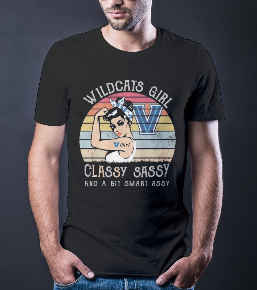 Wildcats Girl Classy Sassy And A Bit Smart Assy V Girl Vintage Style T-Shirt