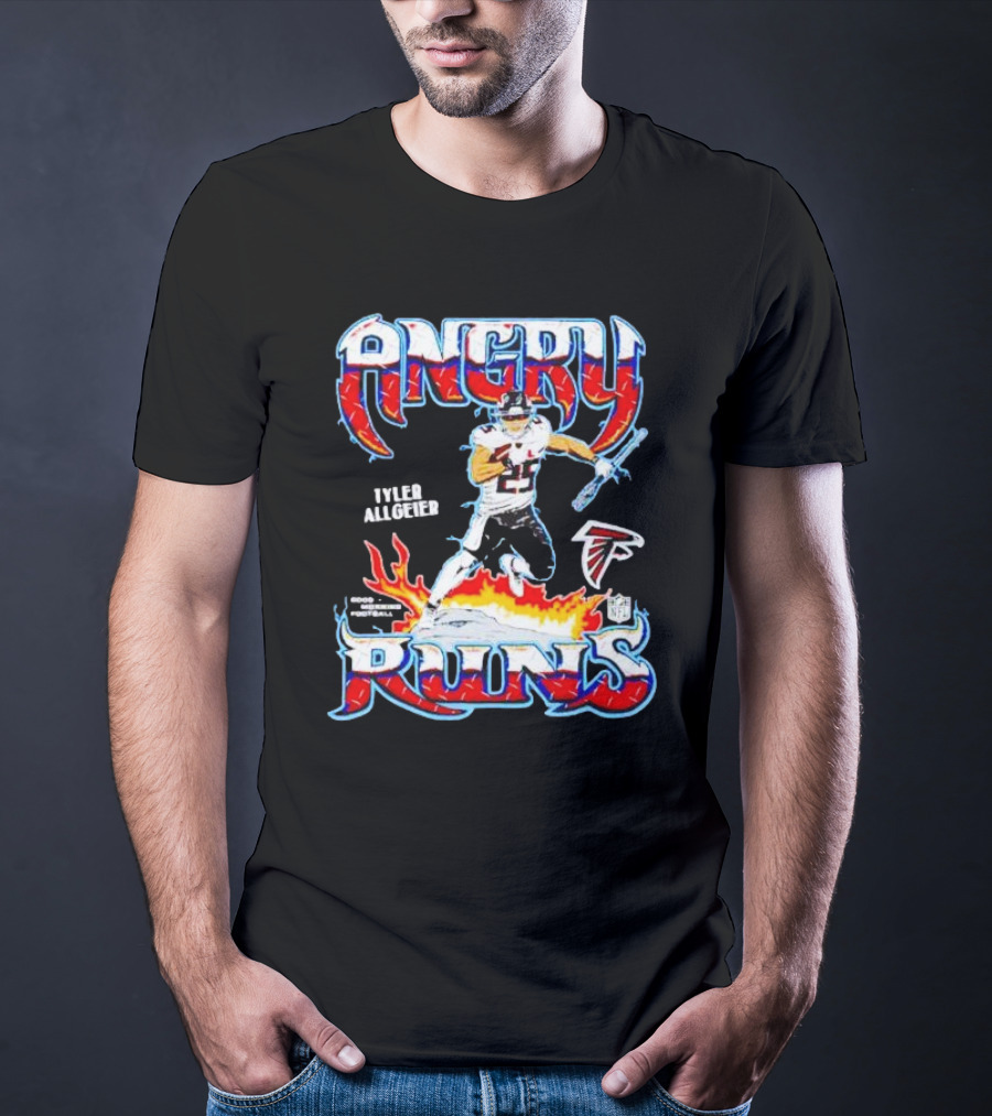 Angry Runs Atlanta Falcons Tyler Allgeier NFL Football T-Shirt