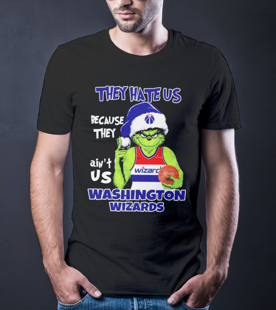 Washington Wizards Grinch They Hate Us Because They Ain’t Us Christmas NBA Jersey T-Shirt