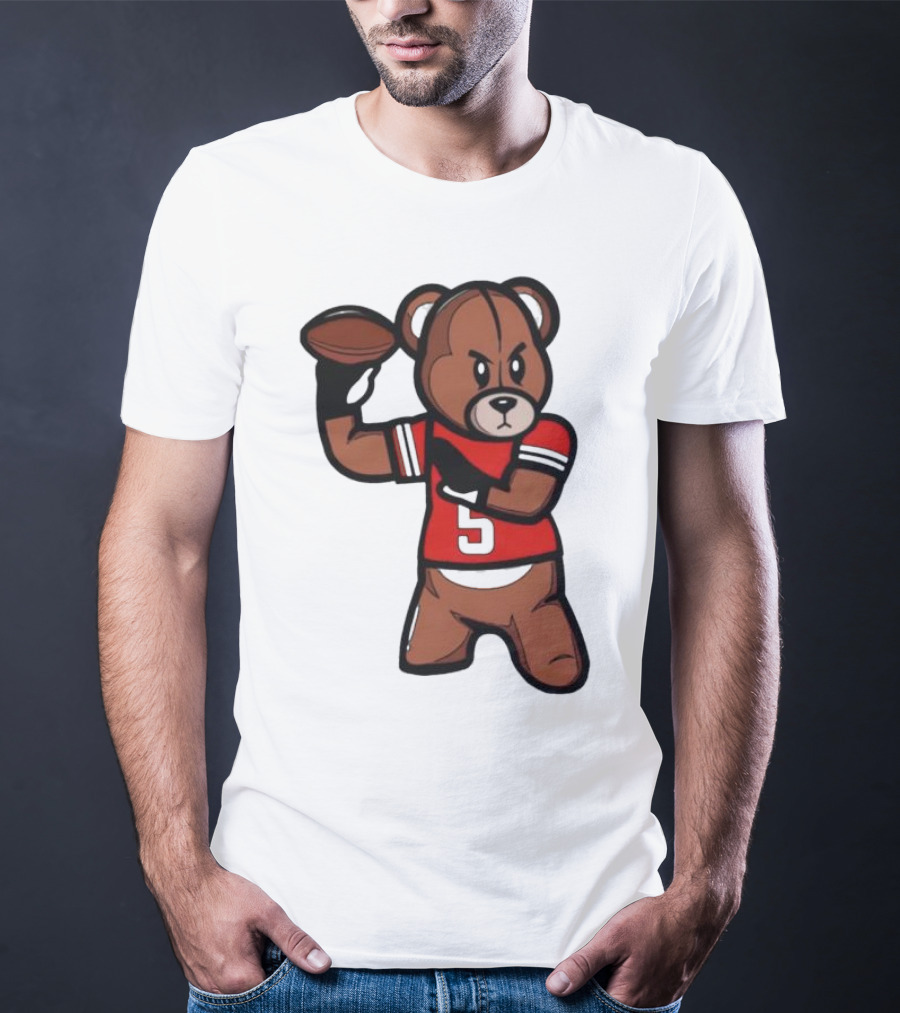 Louisville Teddy Bear Football Player Cartoon T-Shirt