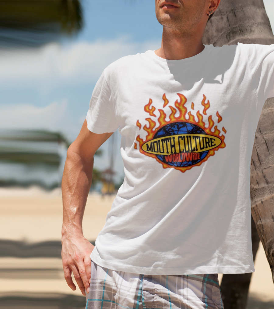 Mouth Culture Worldwide Flaming Globe T-Shirt