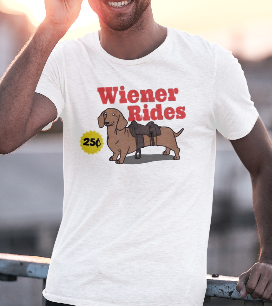 Wiener Rides 25C Dachshund With Saddle T-Shirt