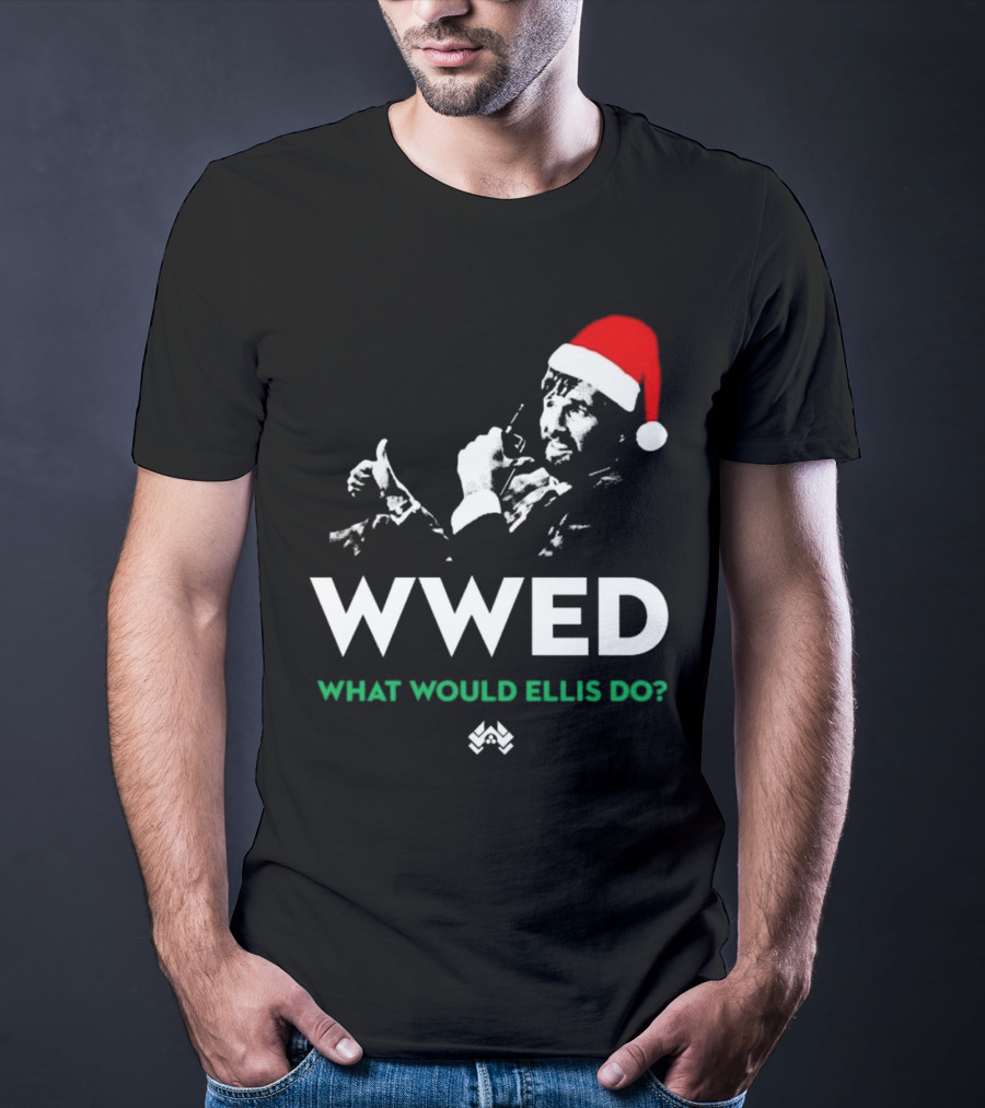 WWED What Would Ellis Do Santa Hat Christmas Edition T-Shirt