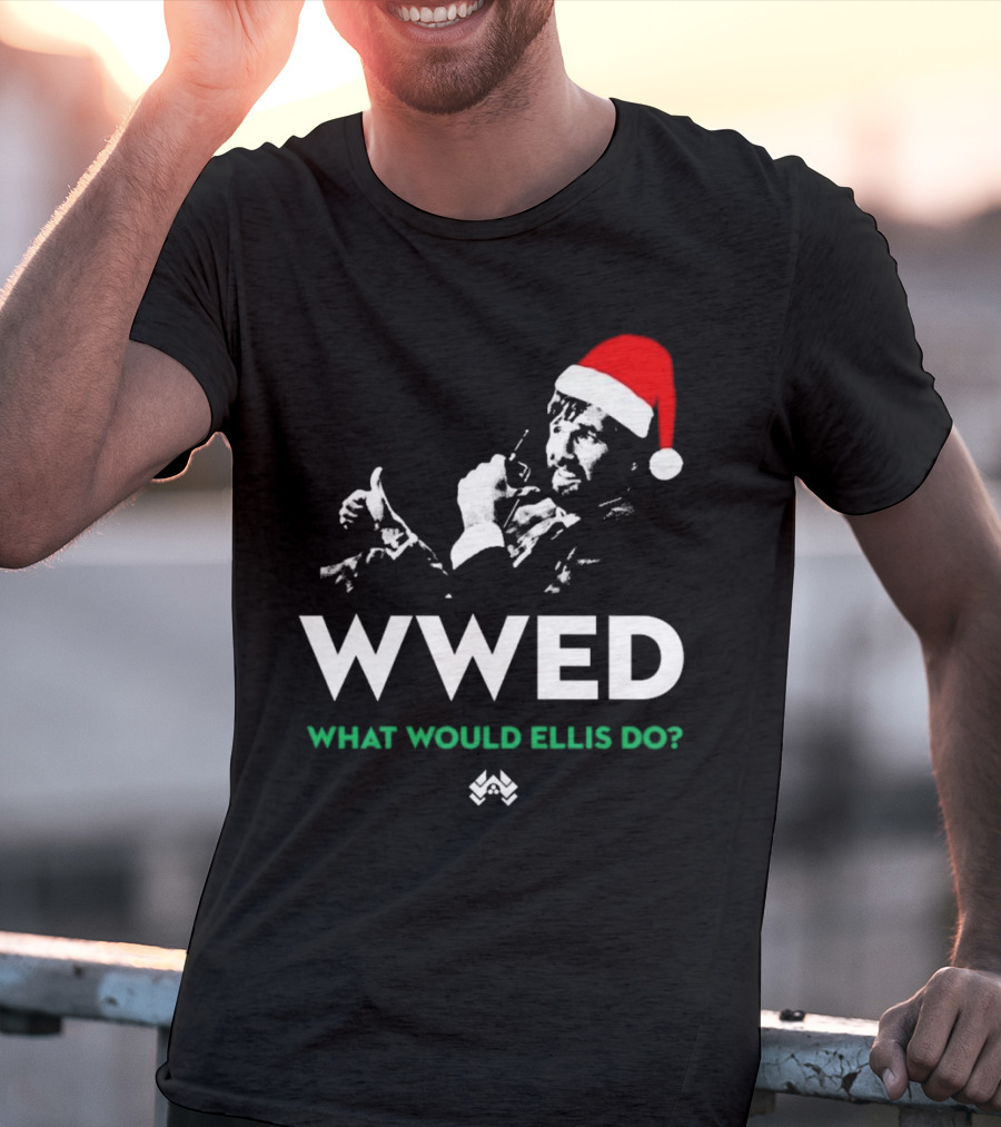 WWED What Would Ellis Do Santa Hat Christmas Edition T-Shirt
