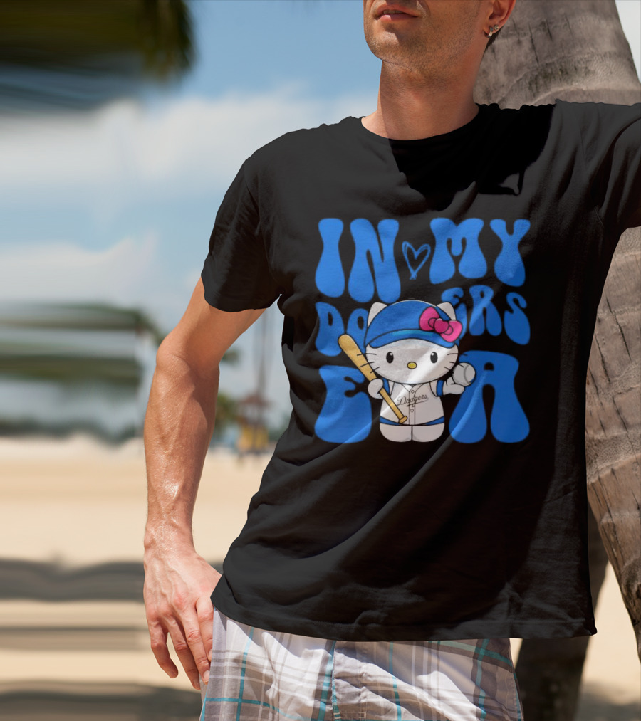 In My Dodgers Era Hello Kitty Baseball T-Shirt