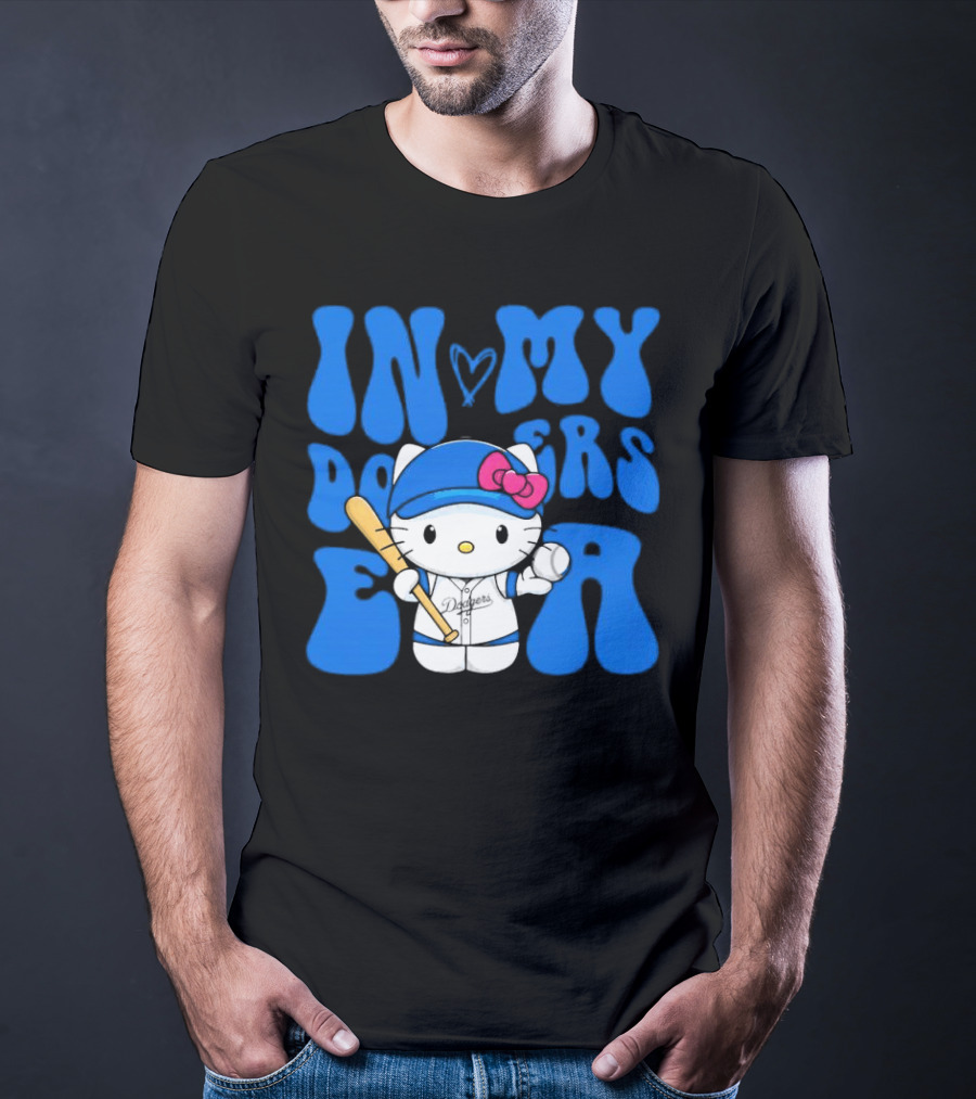 In My Dodgers Era Hello Kitty Baseball T-Shirt