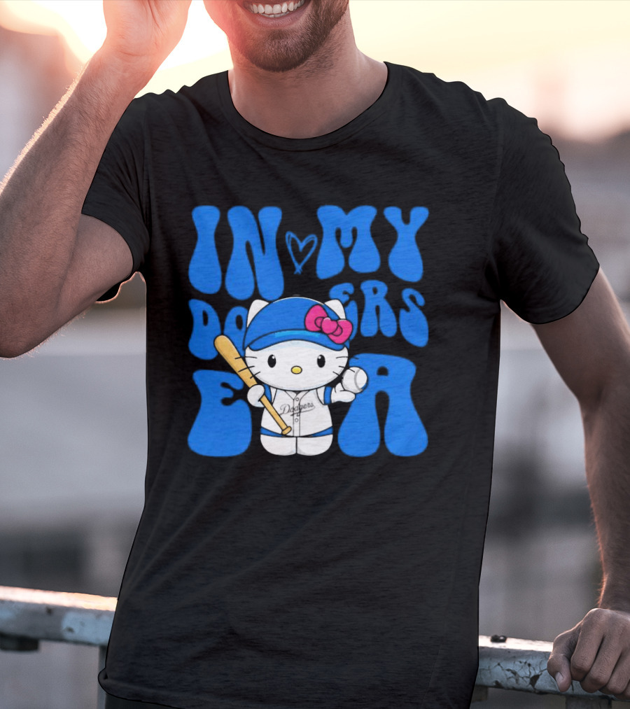 In My Dodgers Era Hello Kitty Baseball T-Shirt