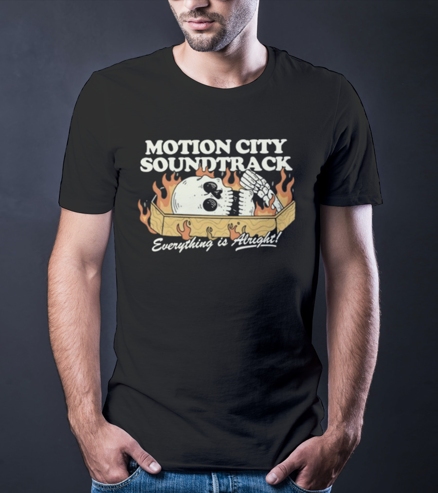 Motion City Soundtrack Everything Is Alright Coffin Skull Flames T-Shirt