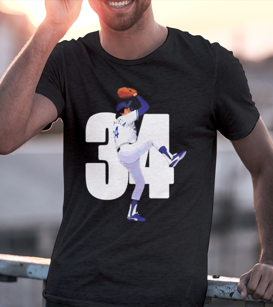 34 Fernando Valenzuela Pitcher Los Angeles Dodgers T-Shirt
