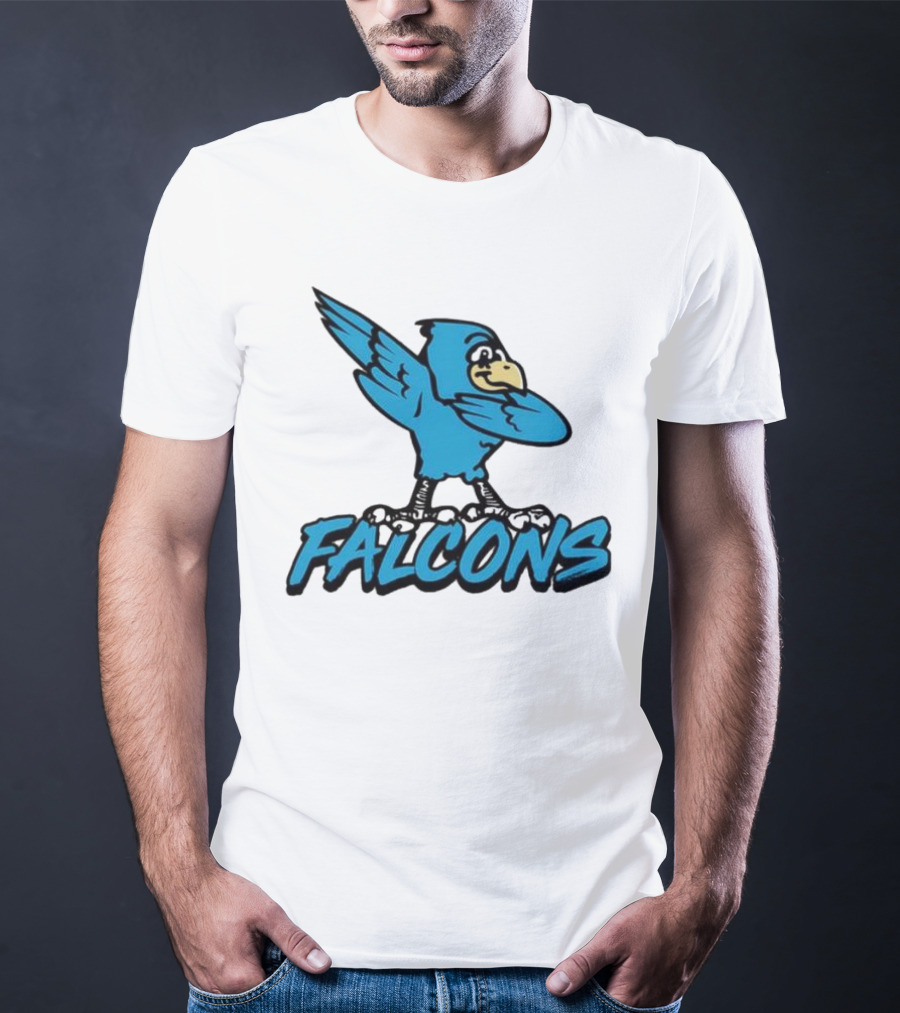 Ft Wright Falcons Mascot Dab Pose With Falcons Text T-Shirt