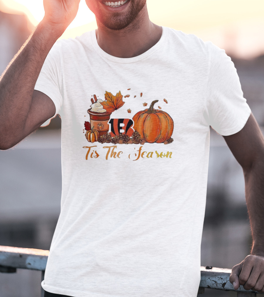 Cincinnati Bengals Tis The Season Pumpkin Latte Autumn T-Shirt