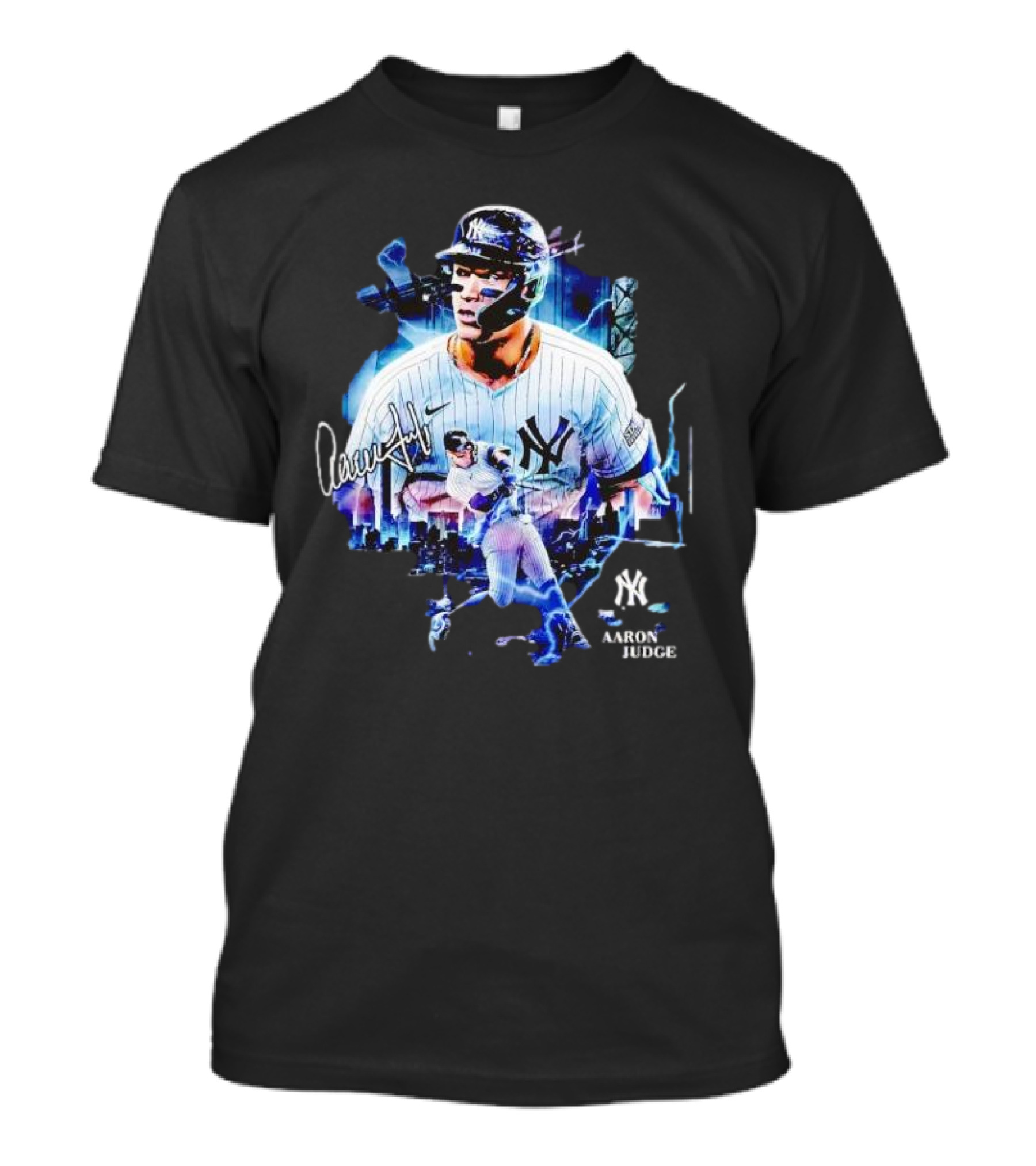 Aaron Judge New York Yankees Signature Vintage Skyline Baseball T-Shirt
