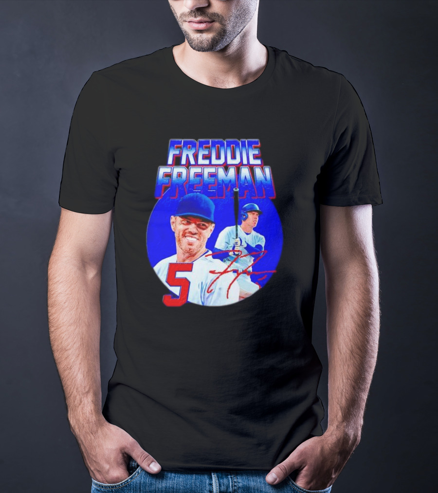 Freddie Freeman Los Angeles Dodgers 5 Signature Baseball T-Shirt