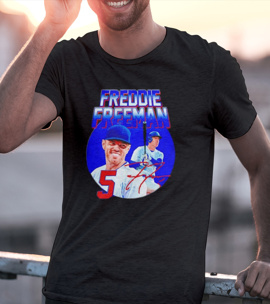 Freddie Freeman Los Angeles Dodgers 5 Signature Baseball T-Shirt