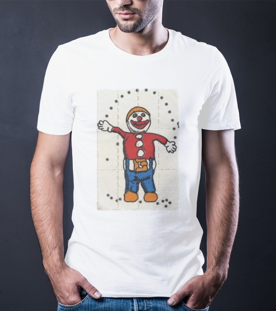 Psychedelic Acid Clown With Happy Expression Surrounded By Stars T-Shirt