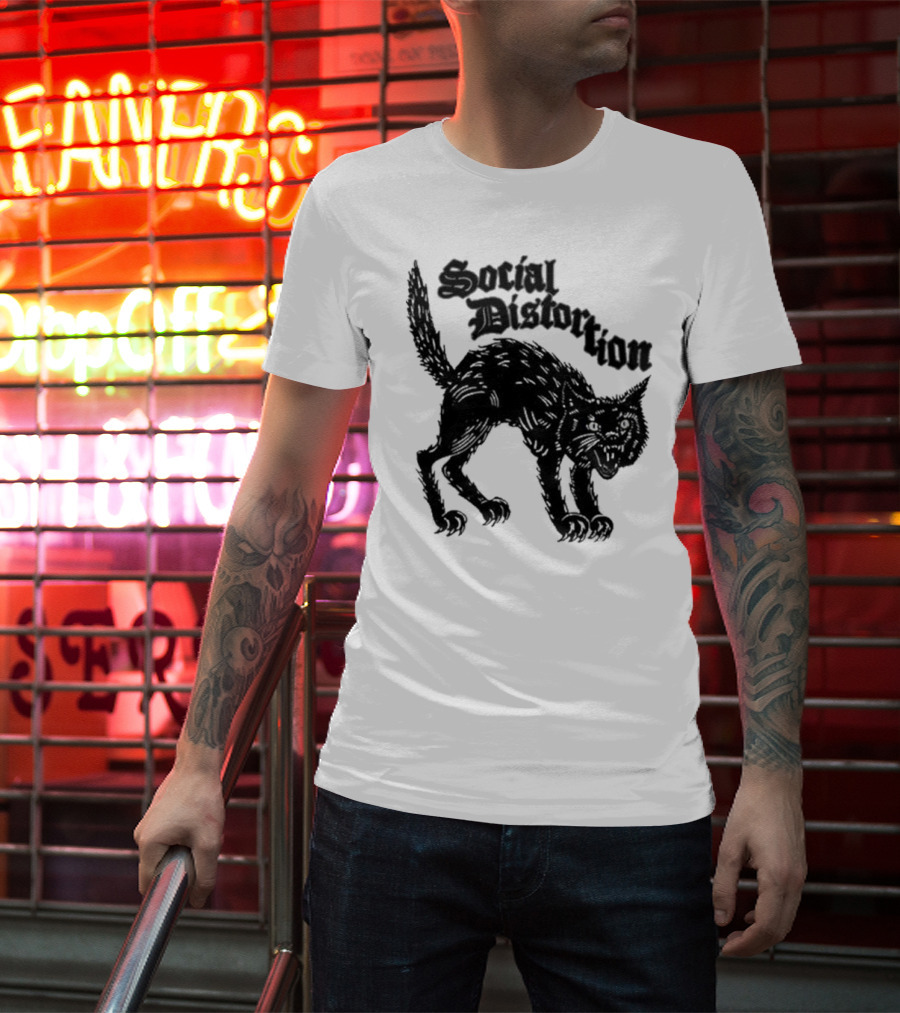 Social Distortion Black Kat Meow T-Shirt