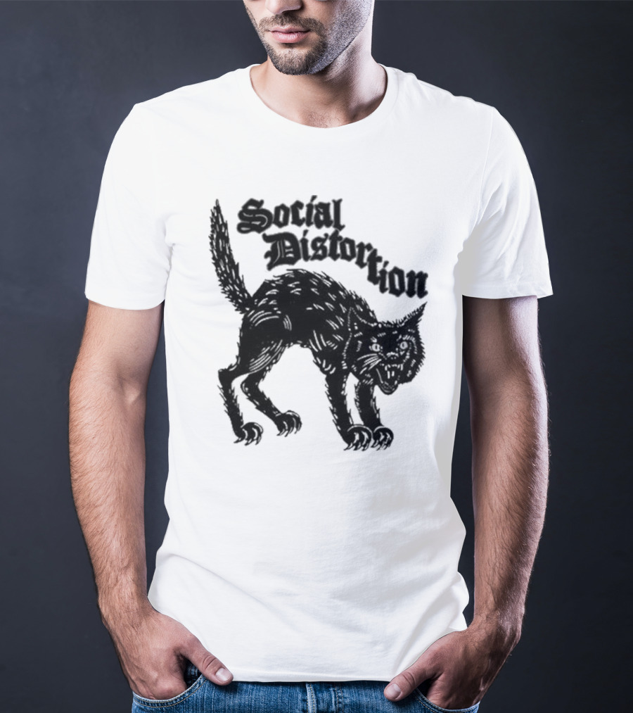 Social Distortion Black Kat Meow T-Shirt