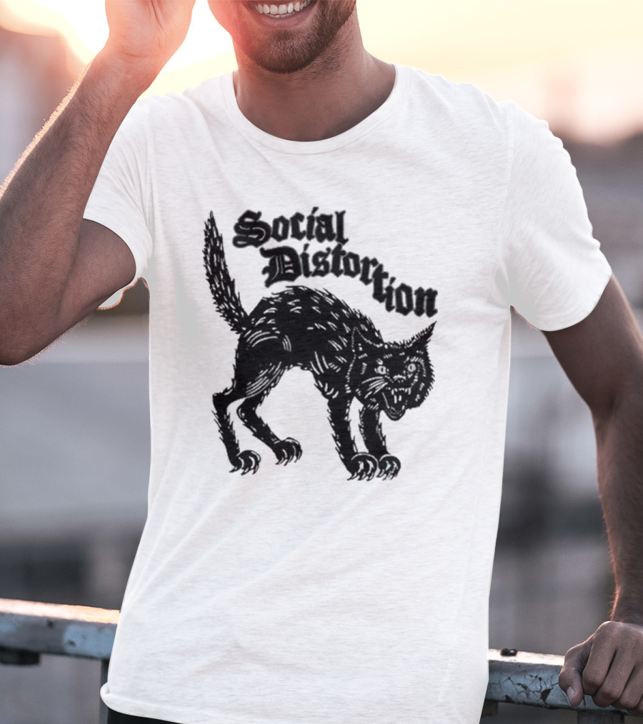Social Distortion Black Kat Meow T-Shirt