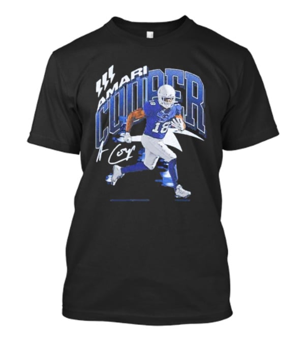 Amari Cooper Signature Football Player 18 With Energetic Blue T-Shirt