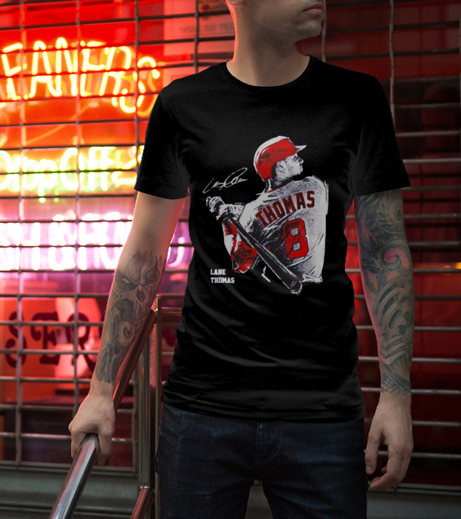 Lane Thomas Cleveland Guardians Baseball Jersey Signature Design 8 T-Shirt