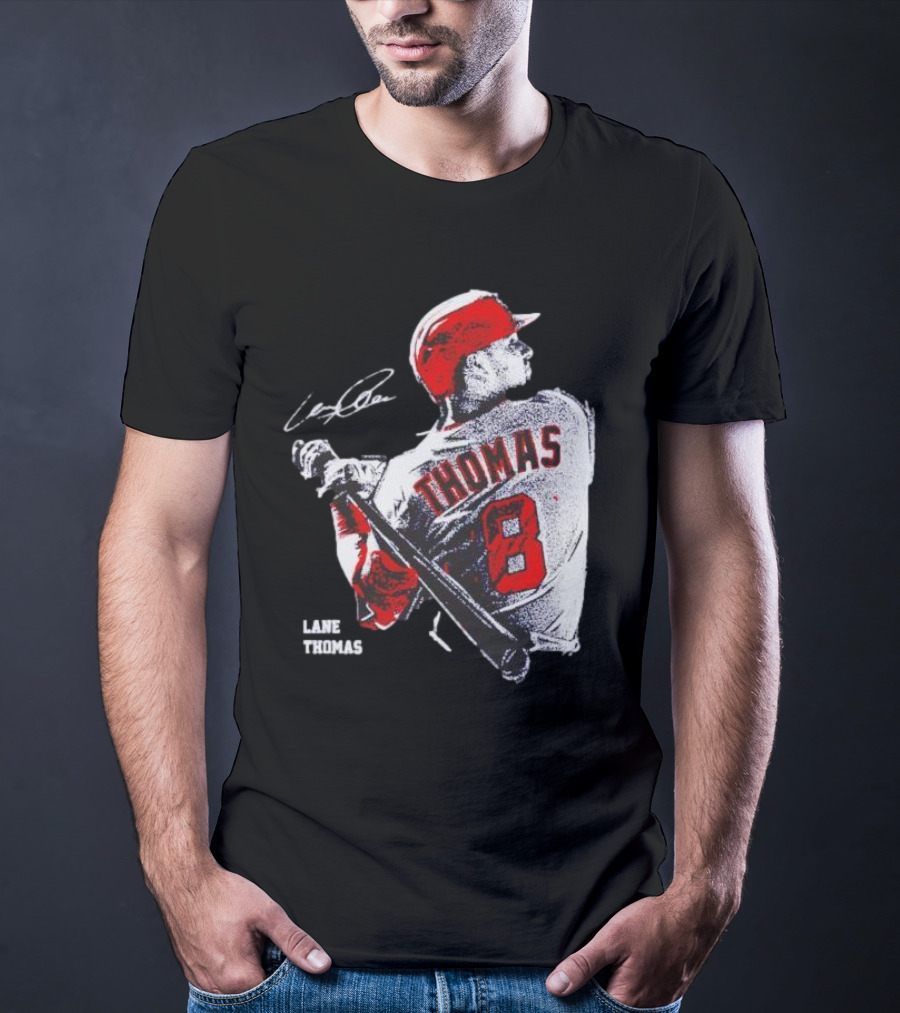 Lane Thomas Cleveland Guardians Baseball Jersey Signature Design 8 T-Shirt