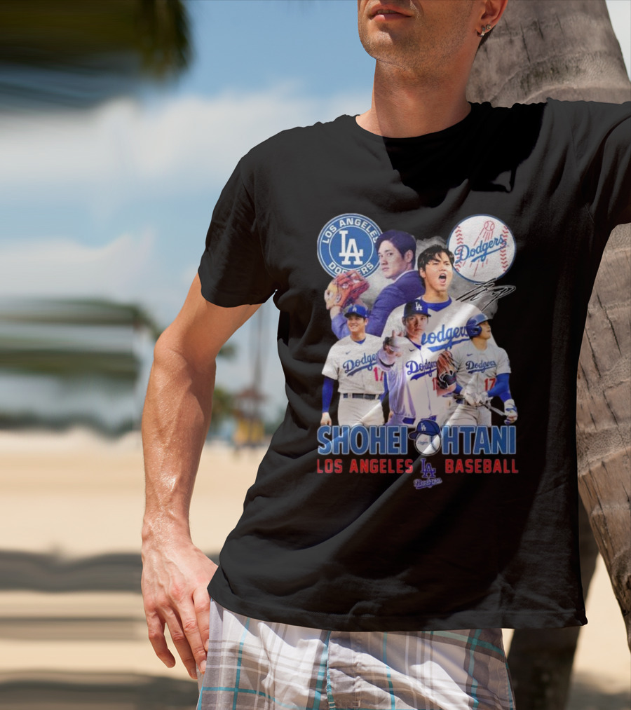 Los Angeles Dodgers Shohei Ohtani Baseball MVP Signature T-Shirt