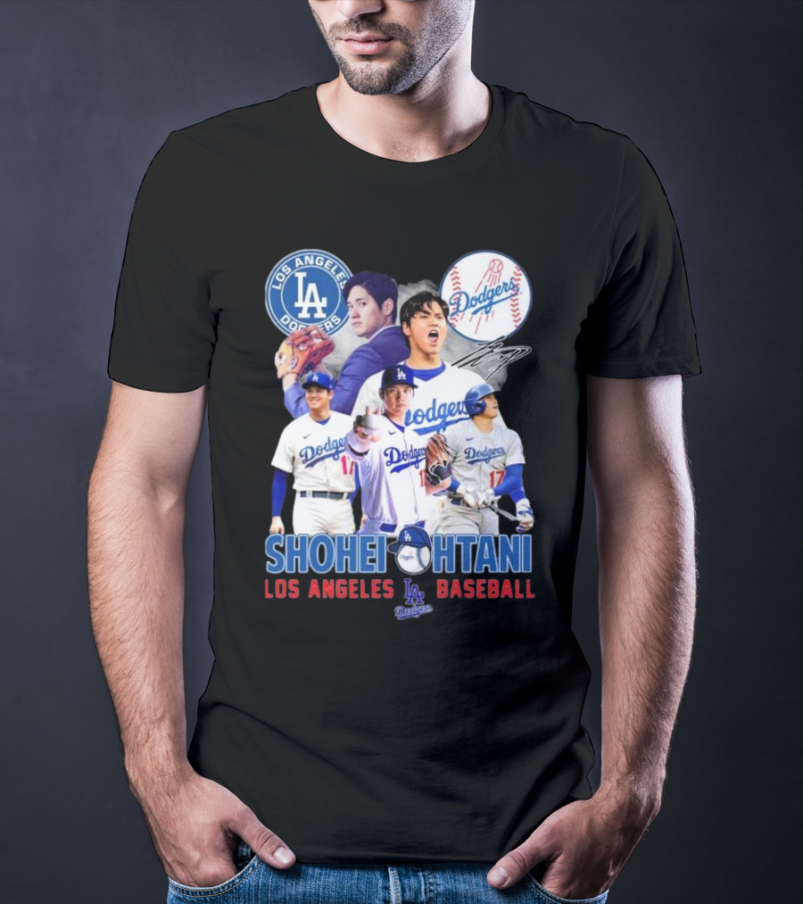 Los Angeles Dodgers Shohei Ohtani Baseball MVP Signature T-Shirt