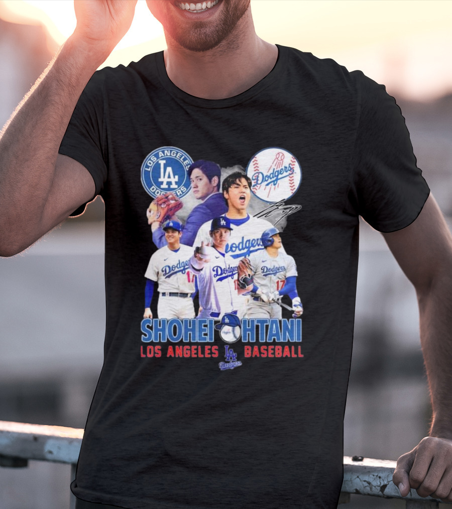 Los Angeles Dodgers Shohei Ohtani Baseball MVP Signature T-Shirt