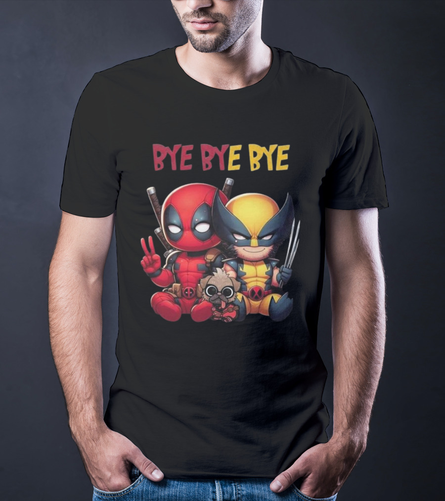Deadpool Wolverine Bye Bye Bye Best Song For Hero Cute Chibi T-Shirt