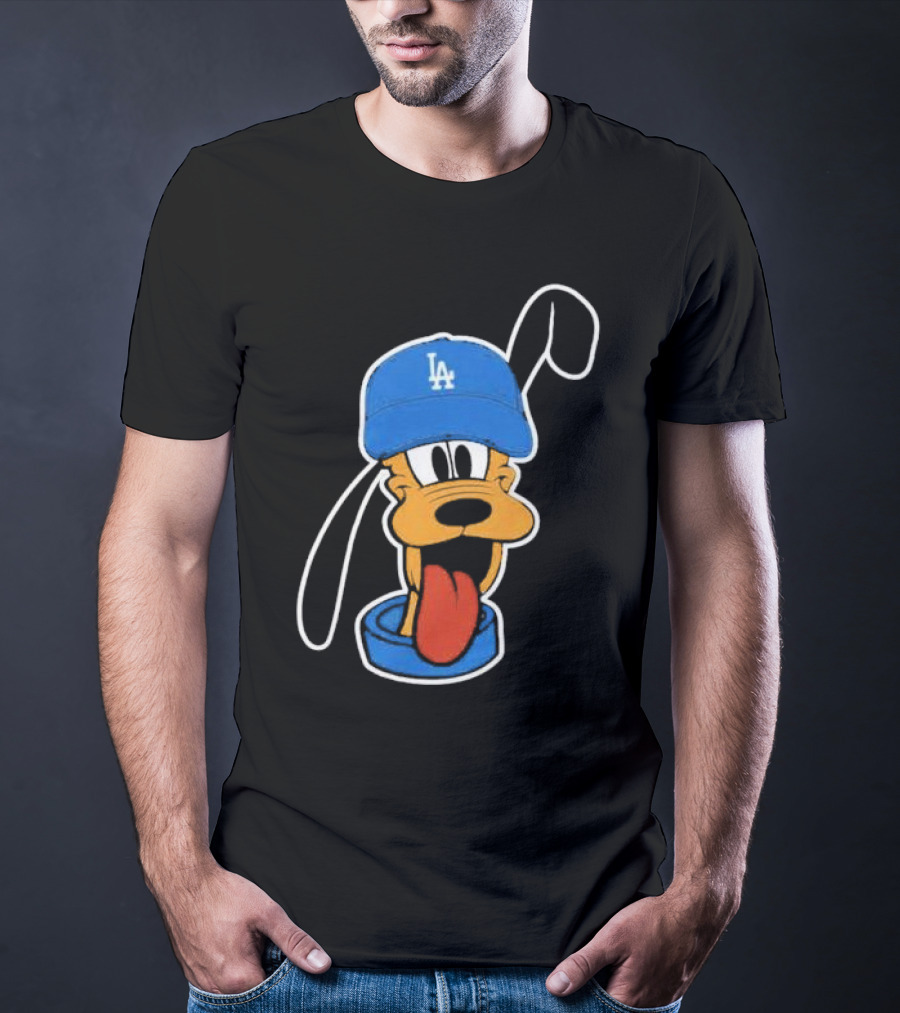 Pluto Los Angeles Dodgers Hat T-Shirt
