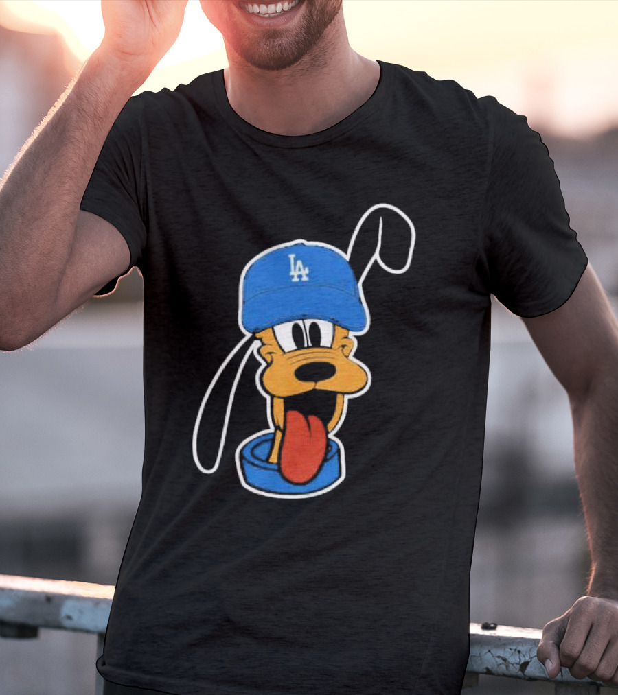 Pluto Los Angeles Dodgers Hat T-Shirt